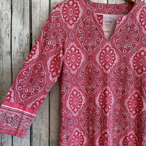 Coolibar Women Oceanside Tunic Dress Size S Pink UPF 50+ Beachy Vacation Coverup - Picture 4 of 12